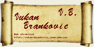 Vukan Branković vizit kartica